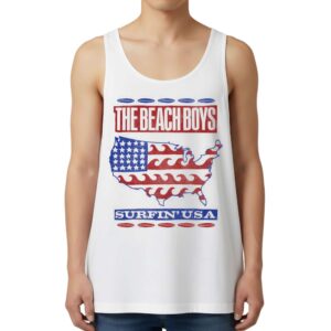The Beach Boys Surfin USA Map Retro Tank Top
