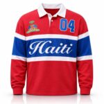 2026 Haiti Pride Flag Rugby Polo Shirt