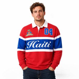 2026 Haiti Pride Flag Rugby Polo Shirt 1