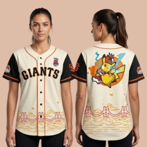 2026 SF Giants Pokemon Worlds Night Pikachu Jersey 1