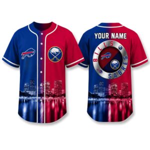Buffalo Bills x Buffalo Sabres Custom Name Baseball Jersey