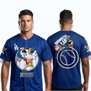 2026 LA Dodgers x One Piece Night Monkey D Luffy Jersey 1