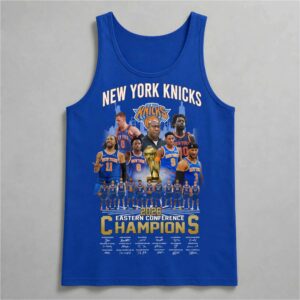 NY Knicks 2026 Eastern Conference Champions Roster Signatures Tank Top