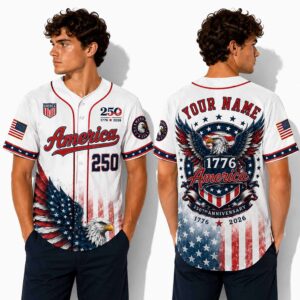 America Eagle 250 Years Of Freedom 1776 2026 Personalized Jersey 1