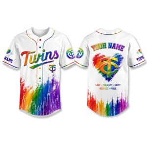 Twins Love Equality Unity Respect Pride Baseball Jersey