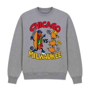 Chicago Milwaukee Rivalry Carton Hot Dog Sweatshirt