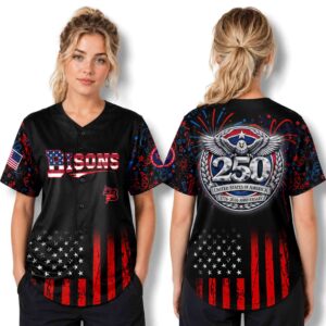Bisons 250 Years USA Anniversary 1776 2026 Baseball Jersey