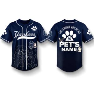 2026 NY Yankees National Pet Day Life Is Better With My Pet Jersey