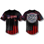 Bisons 250 Years USA Anniversary 1776 2026 Baseball Jersey