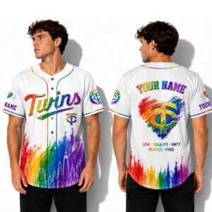 Twins Love Equality Unity Respect Pride Baseball Jersey 1