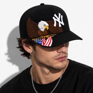 NY Yankees Eagle USA Flag Embroidered Hat 1