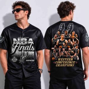 Spurs 2026 Western Conference Finals Champions Baseball Jersey 1