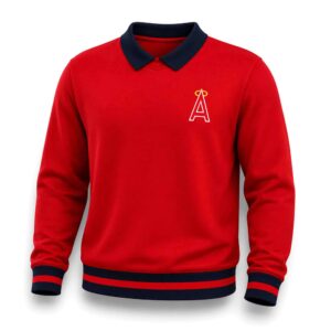 2026 LA Angels Throwback Collared Crewneck Sweatshirt Giveaway