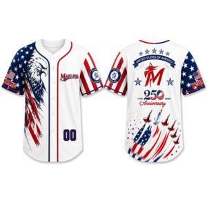 Marlins America 250th Anniversary 1776 2026 Baseball Jersey 2