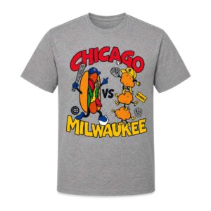 Chicago Milwaukee Rivalry Carton Hot Dog T Shirt