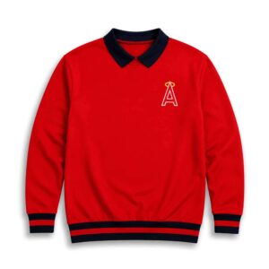 2026 LA Angels Throwback Collared Crewneck Sweatshirt Giveaway 1