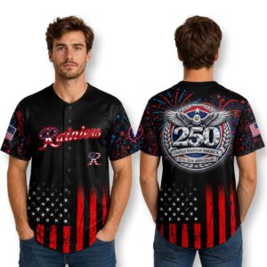 Rainiers 250 Years USA Anniversary 1776 2026 Baseball Jersey 1