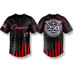 Clippers 250 Years USA Anniversary 1776 2026 Baseball Jersey