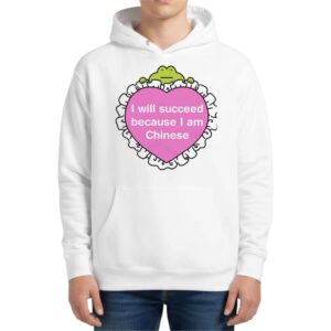 I Will Succeed Because I Am Chinese Cute Pink Heart Frog Hoodie
