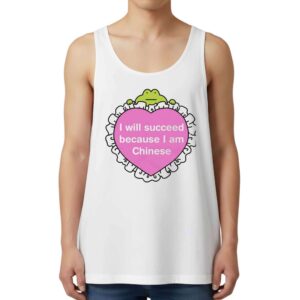 I Will Succeed Because I Am Chinese Cute Pink Heart Frog Tank Top